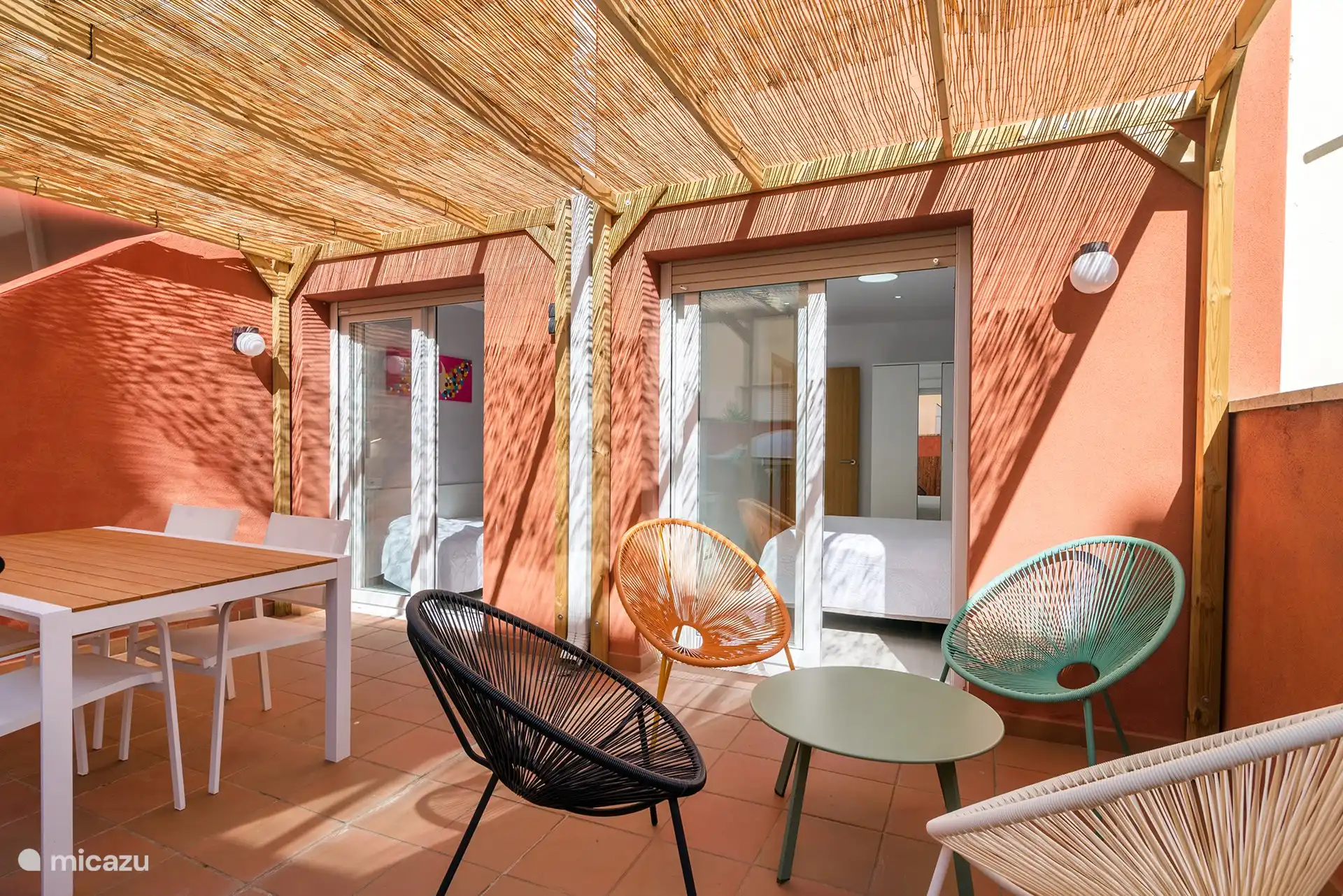 Large terrace with shade and sun.