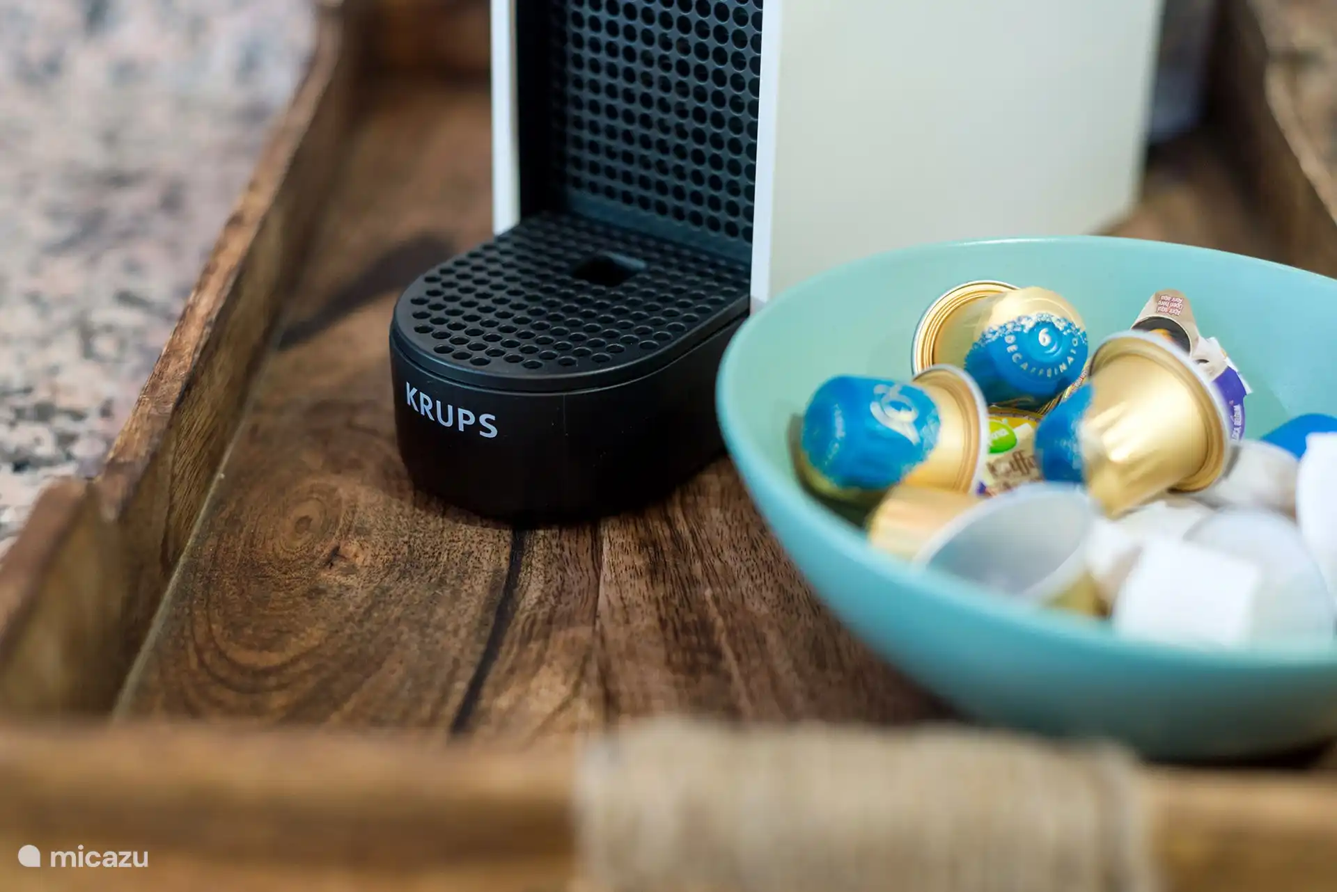 Nespresso coffee bar with the standard coffee cups