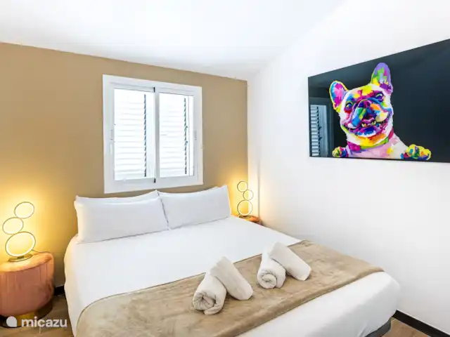 villa huren in Spanje, Gran Canaria, Puerto Rico – Moderne villa met zwembad Slaapkamer met tweepersoonsbed