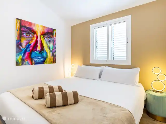 villa huren in Spanje, Gran Canaria, Puerto Rico – Moderne villa met zwembad Slaapkamer met tweepersoonsbed