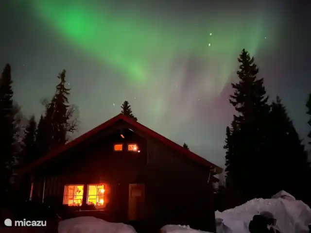 Maison de montagne d'Önrun | Suède, Jämtland, Föllinge - maison de vacances Aurores boréales au-dessus de la maison