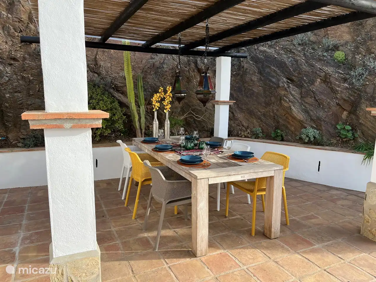 Eten met familie en vrienden op een fantastische plek.