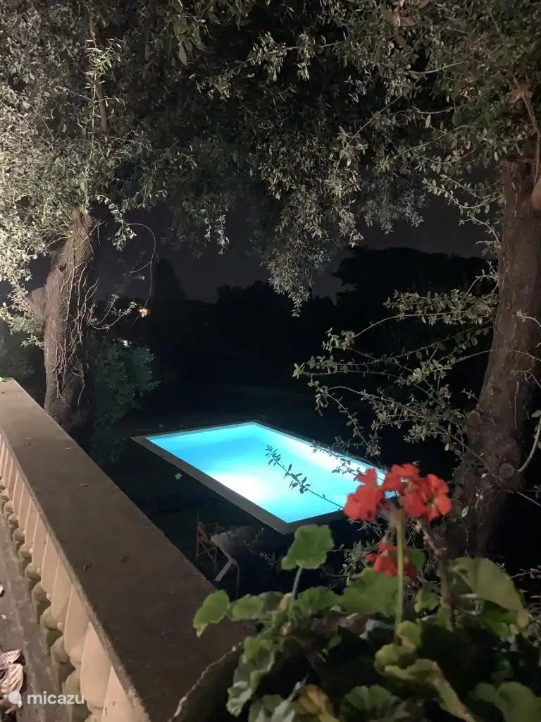 la piscine le soir