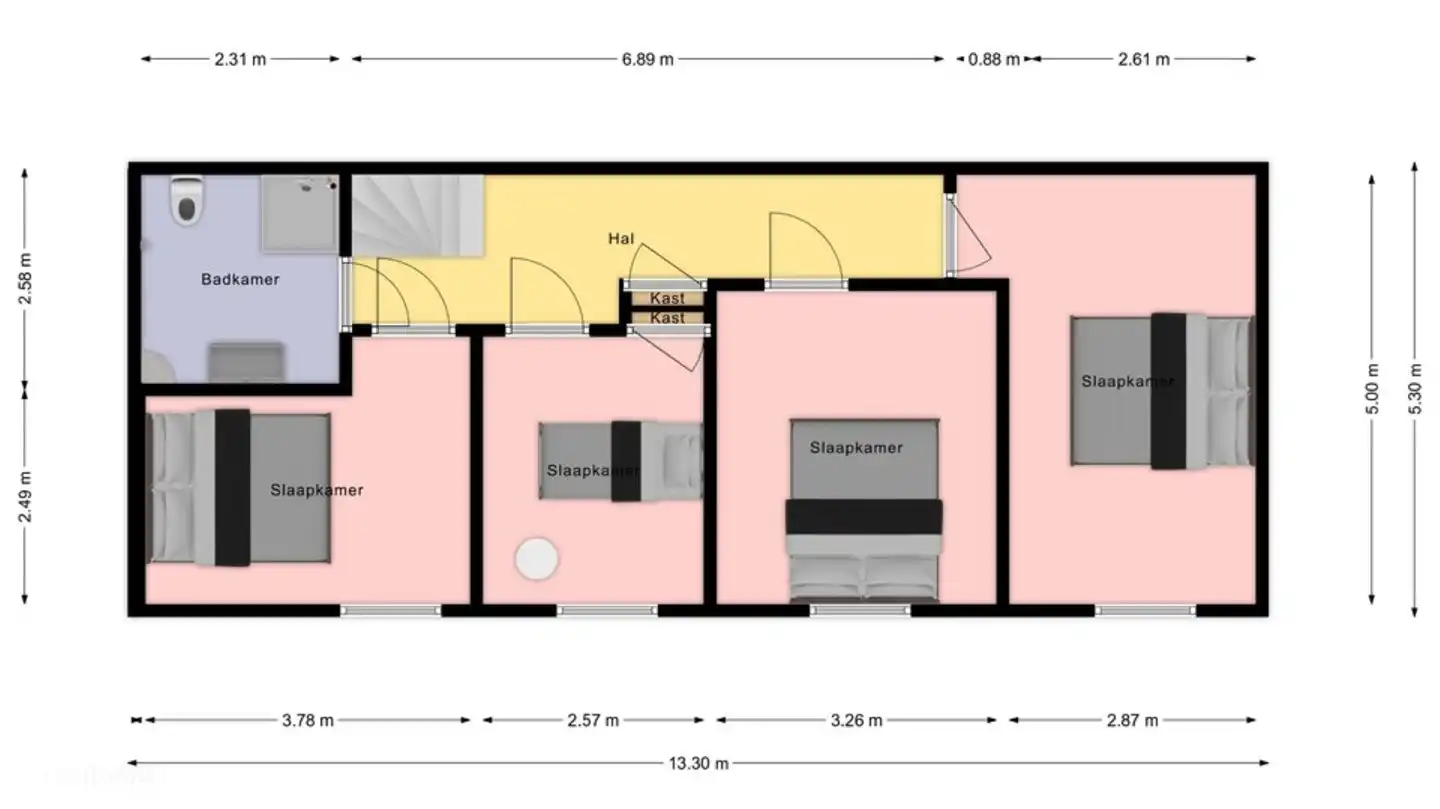 Grundriss Erdgeschoss Ferienwohnung Alde Feanen