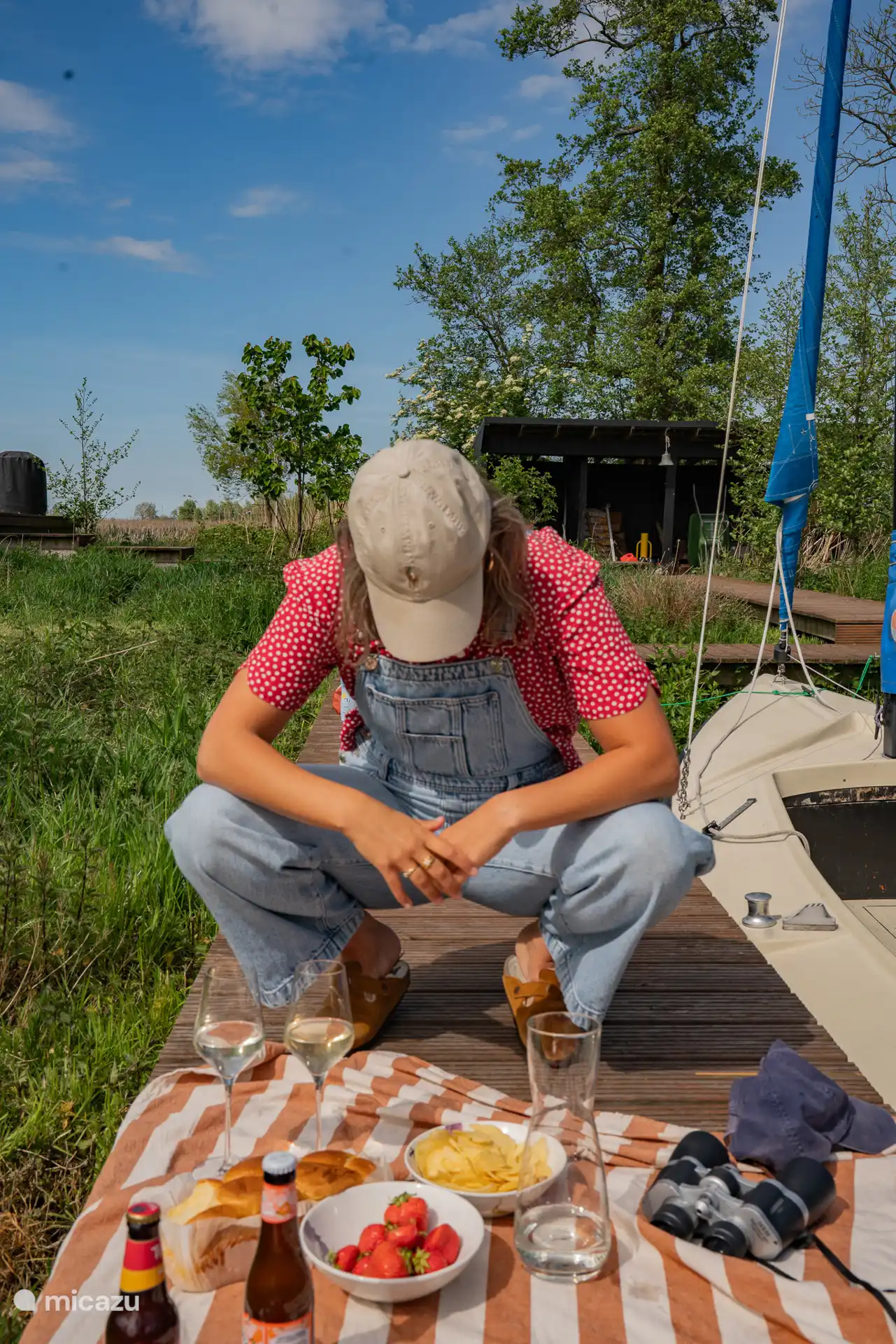 Gezellige picknick op de steiger