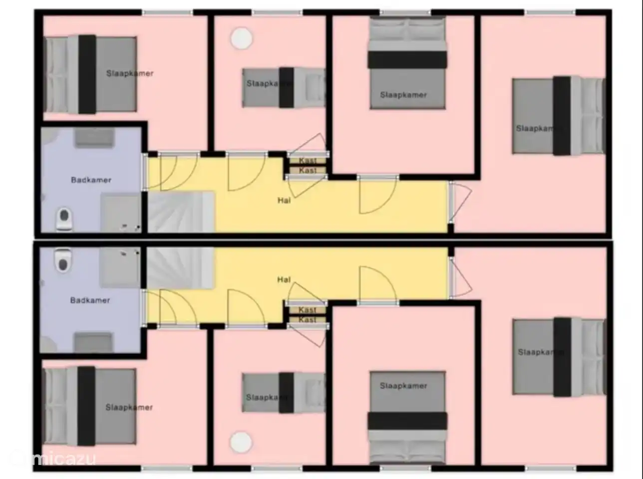 Grundriss Ferienunterkünfte 1. Etage „Janssloot“ und „Alde Feanen“