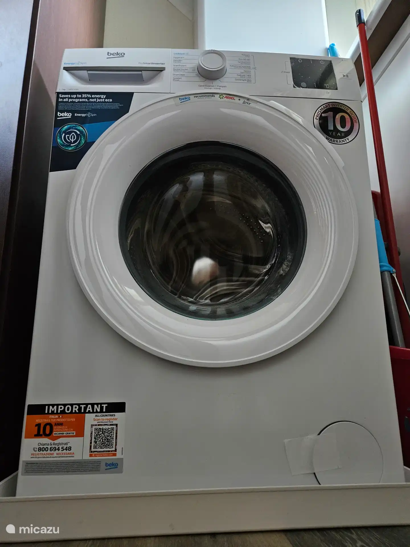 Lavadora disponible en el bungalow