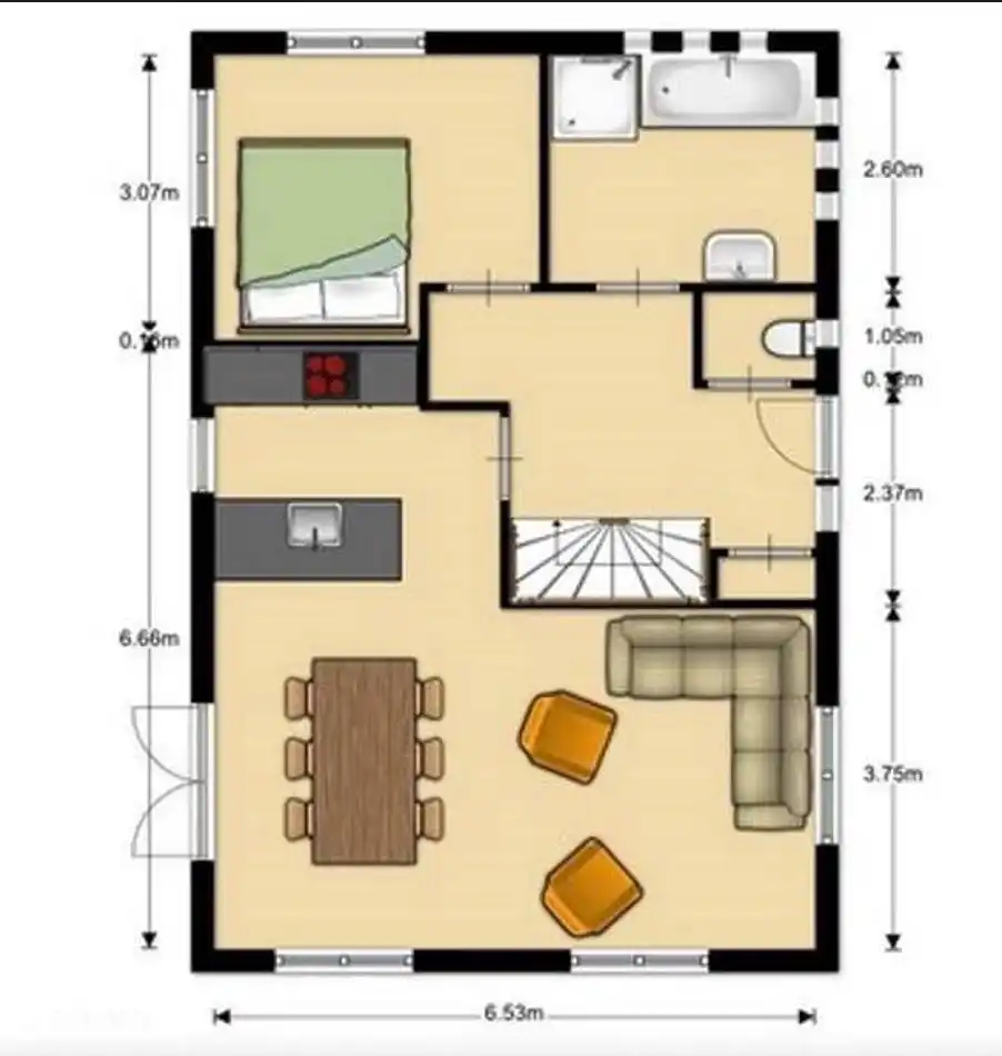 Un mapa de la planta baja.