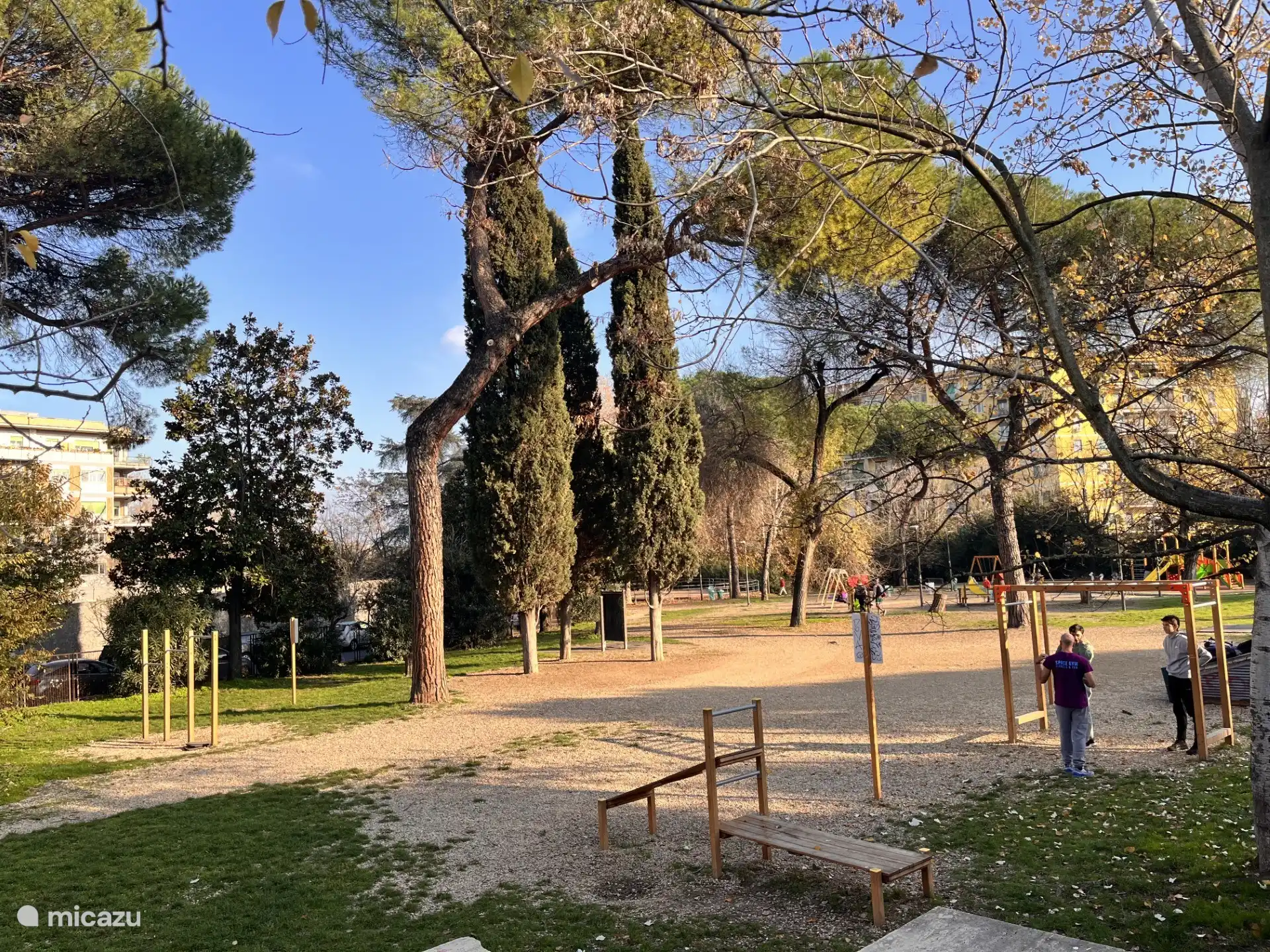 Gimnasio al aire libre en el parque.