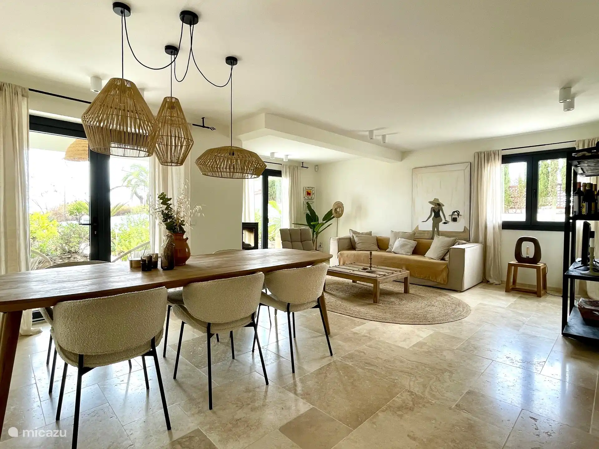 Spacious dining room and living room