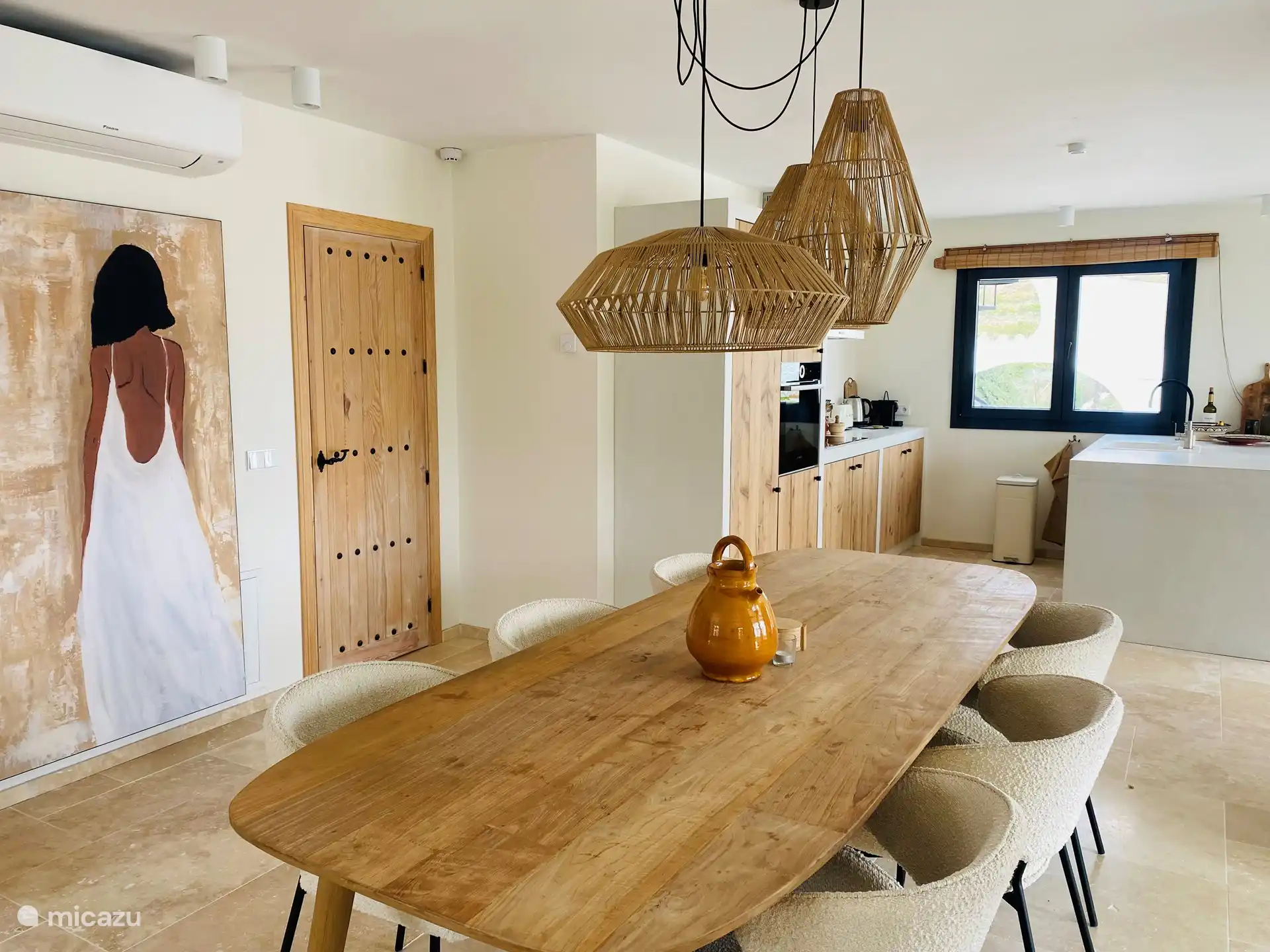Dining room with open kitchen