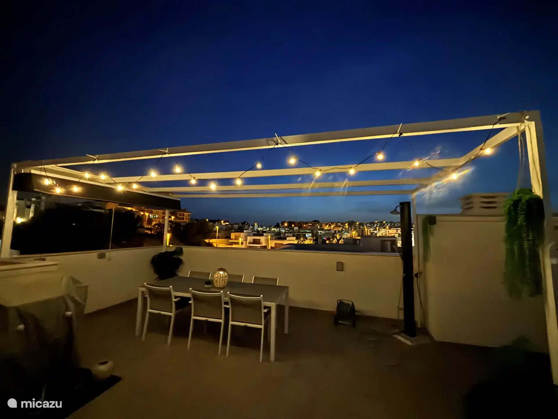 Lights on roof terrace