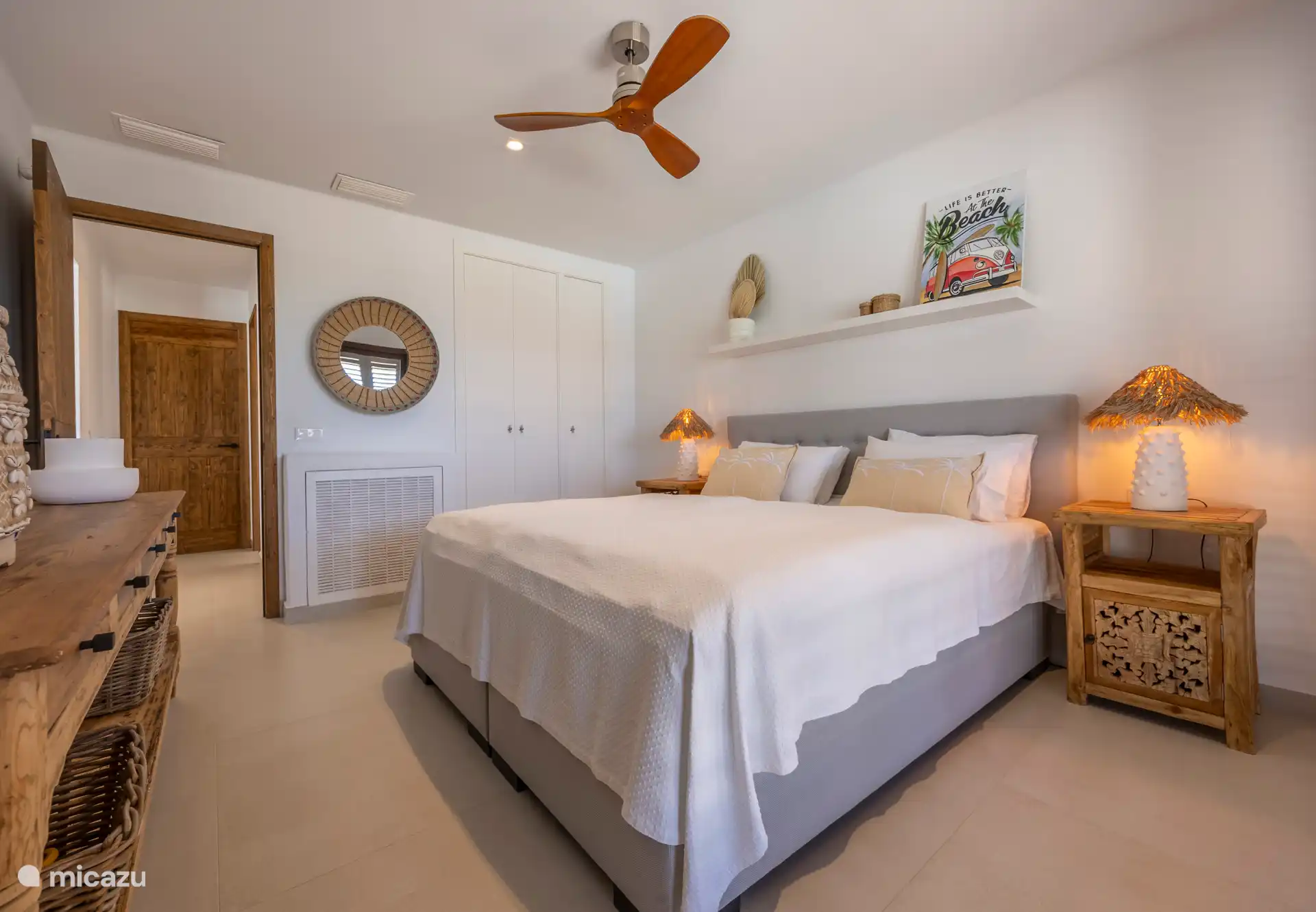 The second bedroom with fitted wardrobes.