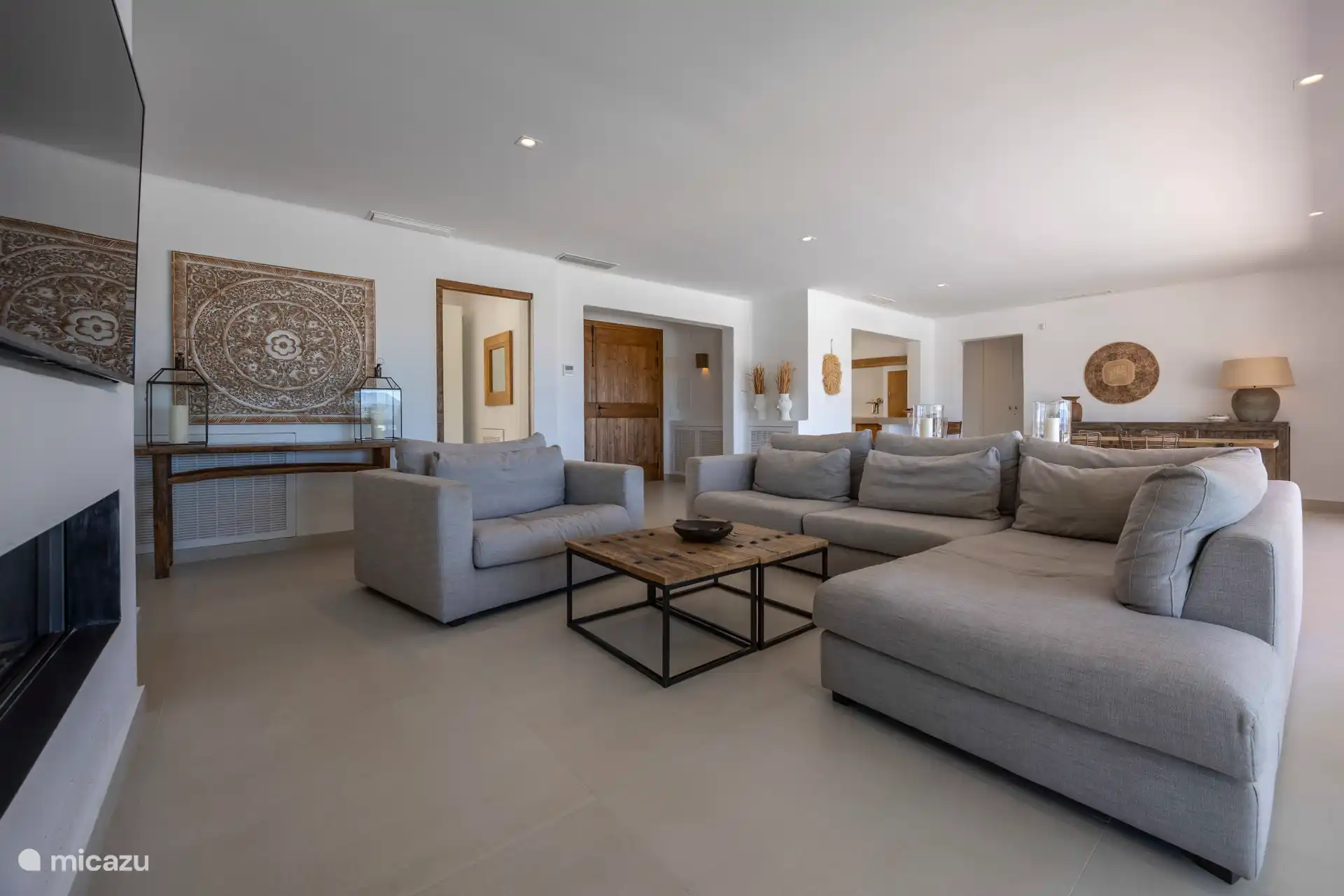 The cozy sitting area in the living room.