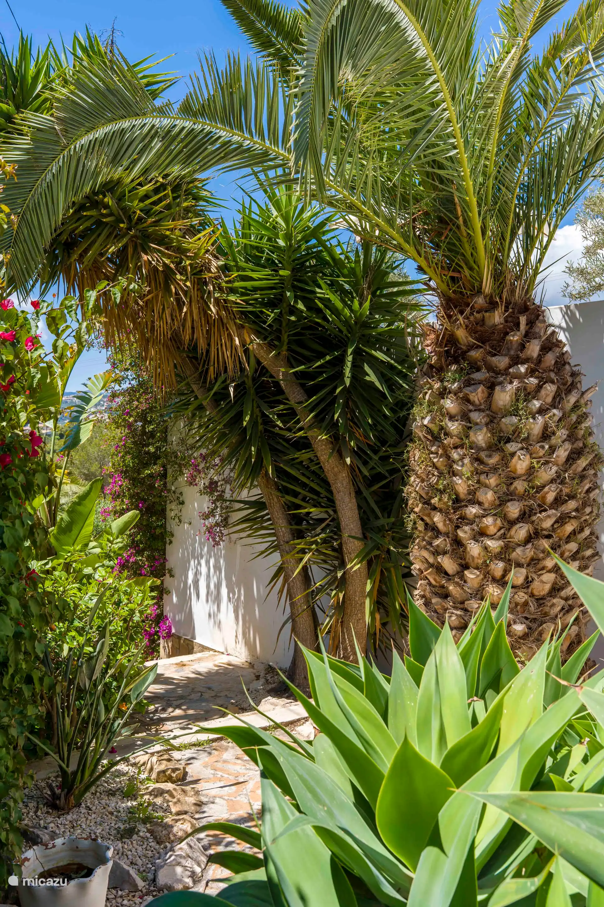 One of the two stairs to the lower garden.