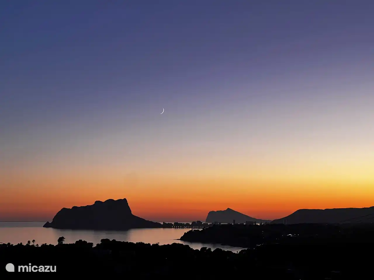 Aussicht am Abend von der Terrasse.