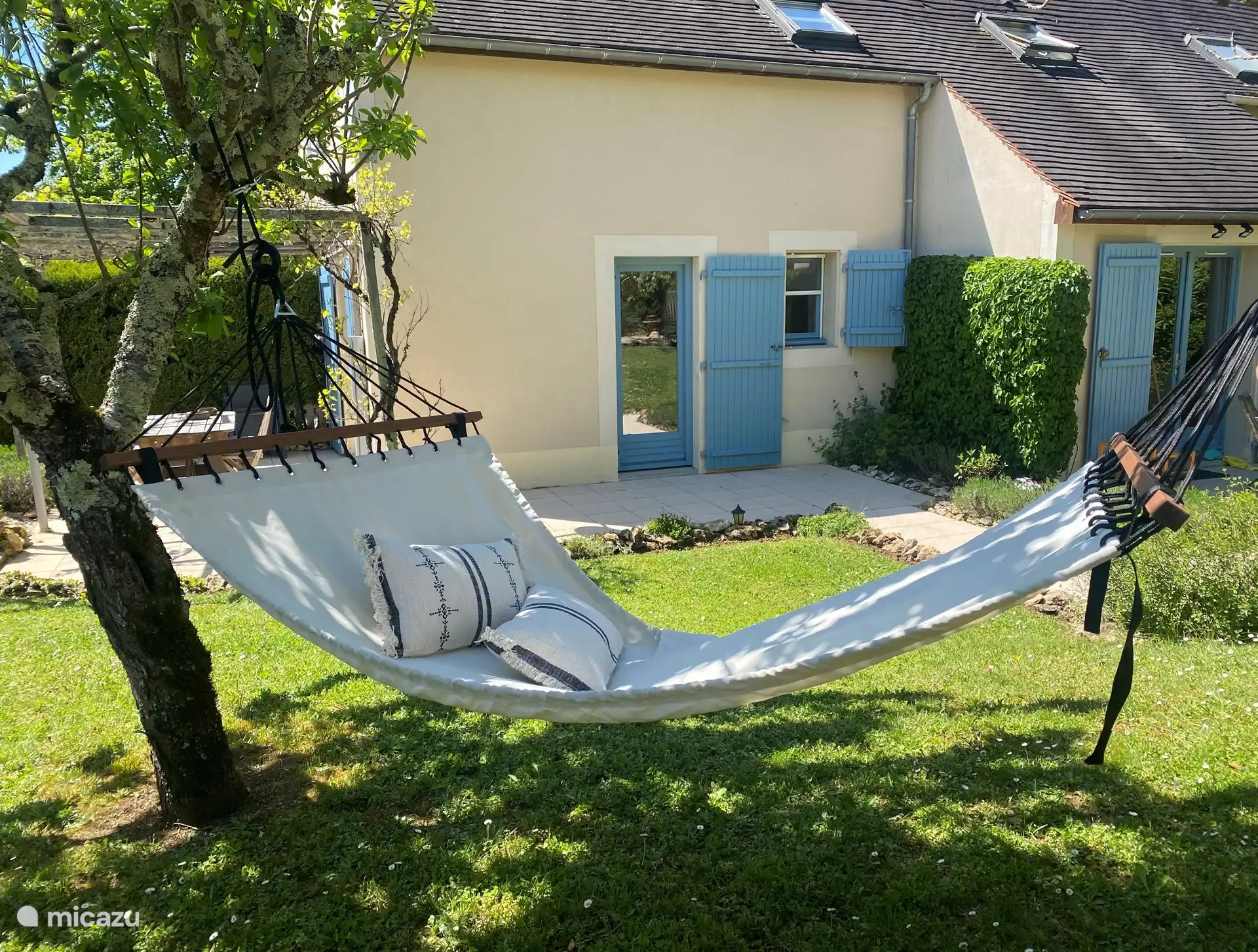 Hängematte unter den Bäumen im Schatten