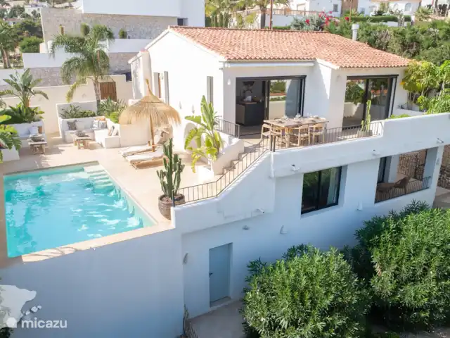 Sparkling Calcides | Espagne, Costa Blanca, Benissa - villa Vue latérale - tir de drone