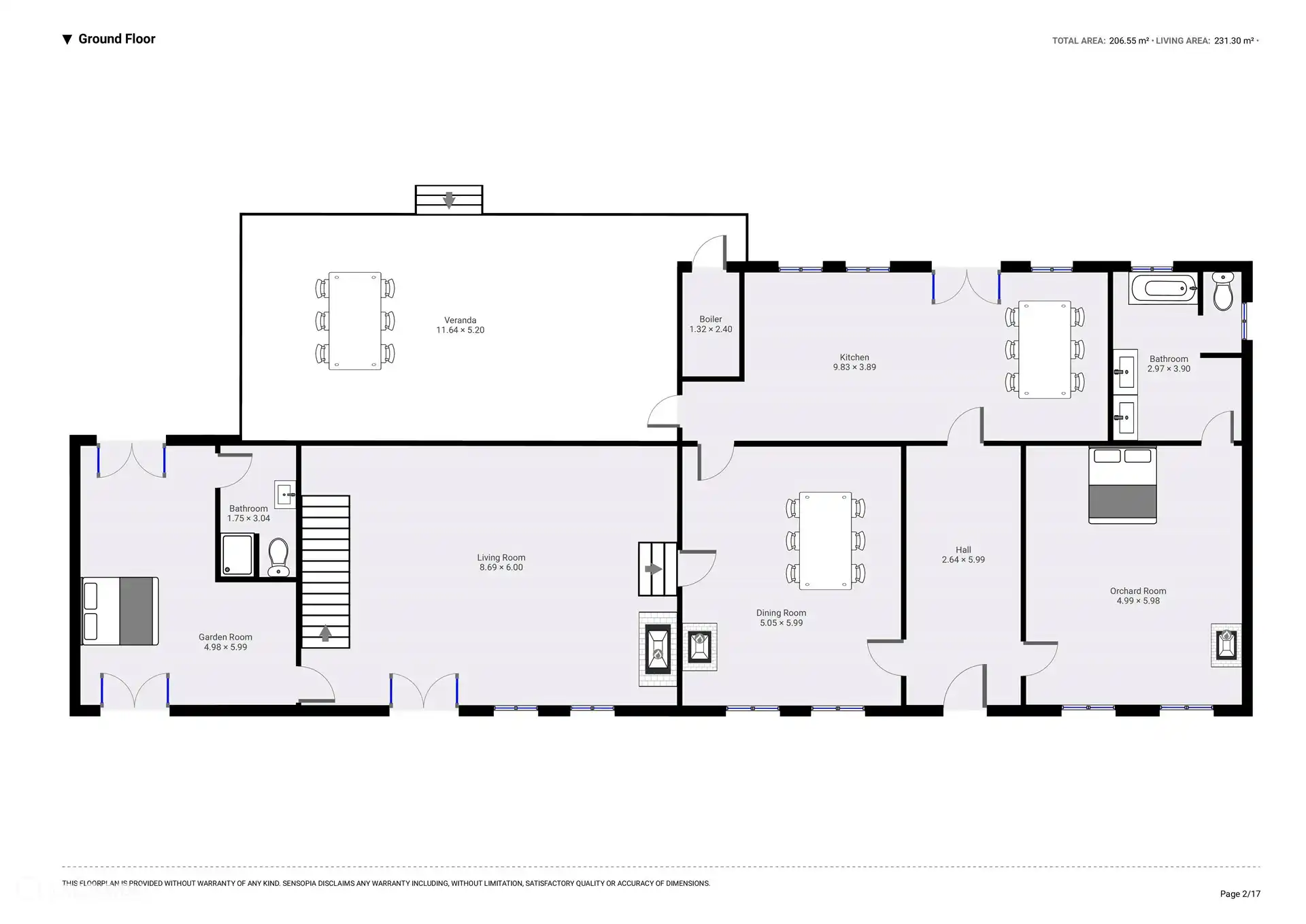 Aufteilung des Erdgeschosses