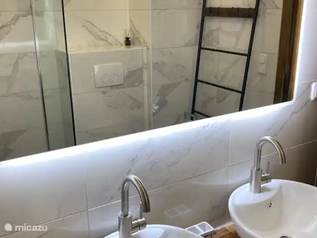 Appartement 2 chambres | Autriche, Carinthie, Feld Am See - appartement Salle de bain avec double vasque, douche à l'italienne et WC