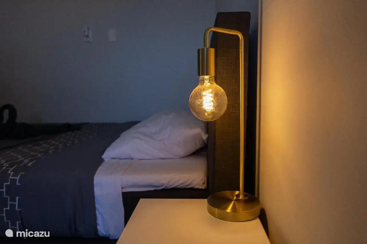 Slaapkamer 2 met luxe boxspring en open kast