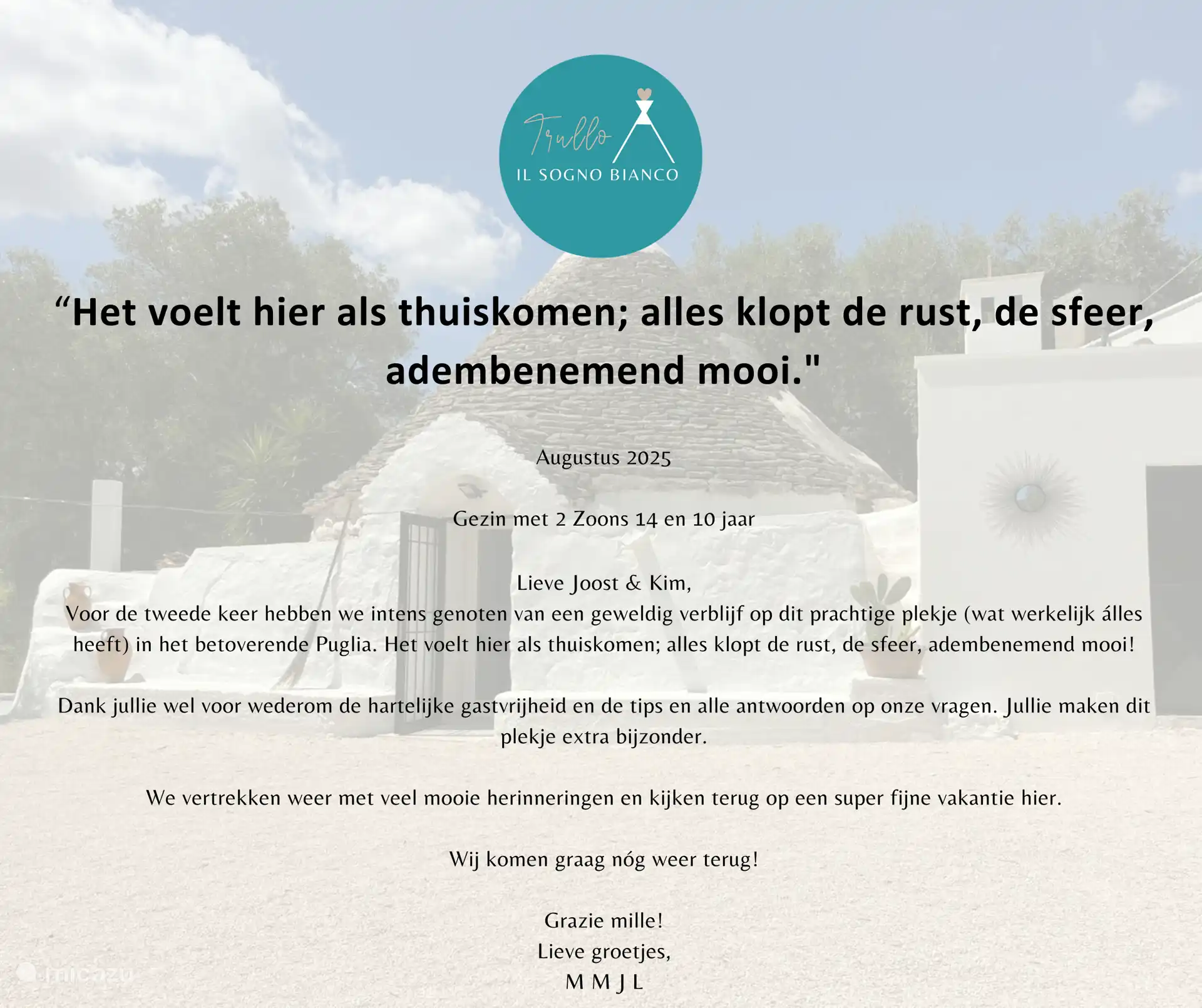 Review uit het gastenboek