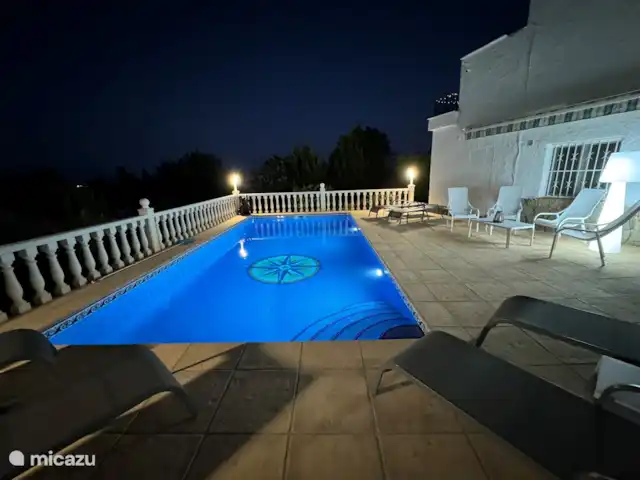 Location de Vacances Espagne, Costa Blanca, Benissa, villa - Villa Savina : Vue mer & Jardin piscine éclairée de nuit