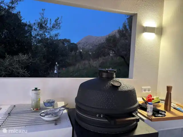 Villa Zaverda en Grecia, Gracia Central, Paleros - villa Barbacoa bastarda en la cocina al aire libre