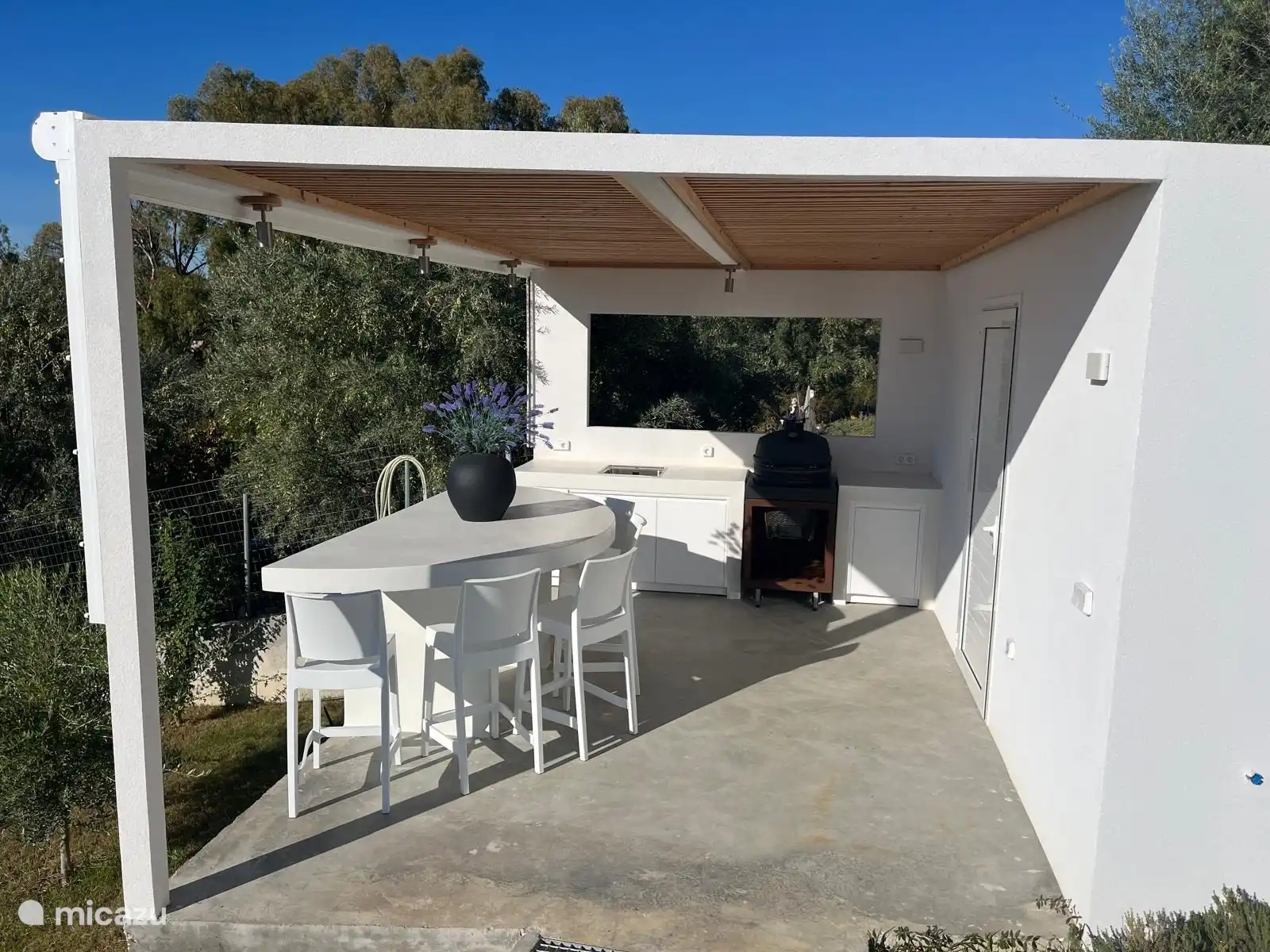 Outdoor kitchen with Basterd BBQ.