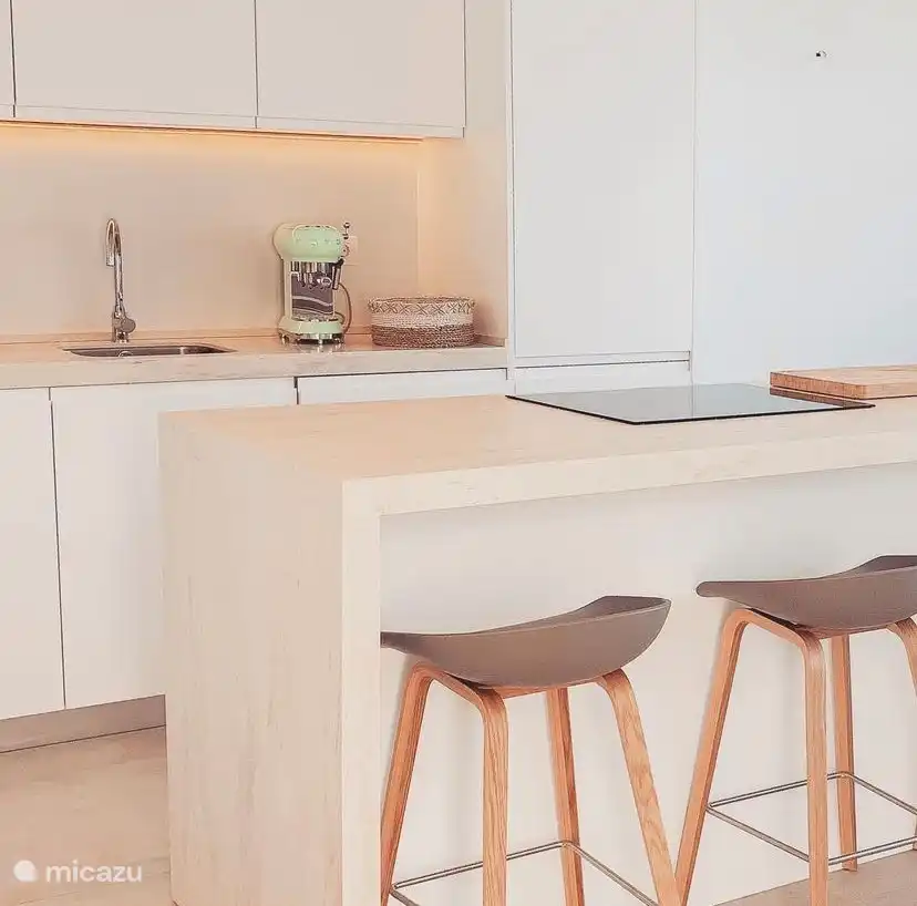Open kitchen island in modern kitchen