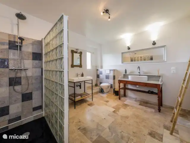 Castillo Mondou en Francia, Lot y Garona, Villeneuve-sur-Lot - casa rural / cabaña Baño principal Bellevue