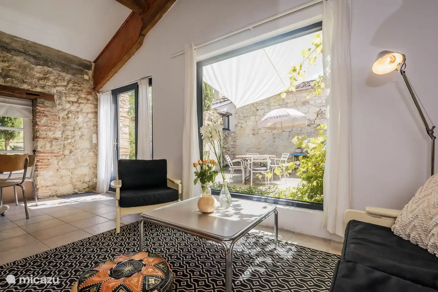 La Grang&#233;e living room overlooking the courtyard