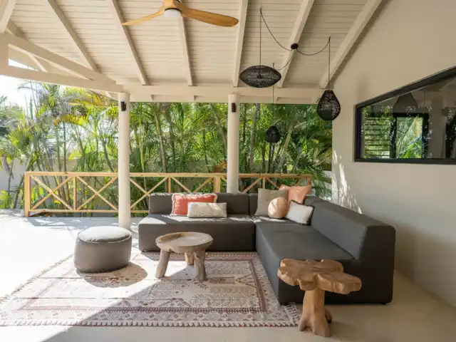 Location de Vacances Curaçao, Banda Ariba (est), Jan Thiel, maison de vacances - Casa Cosi Curaçao - Plage Jan Thiel Se prélasser sous la véranda