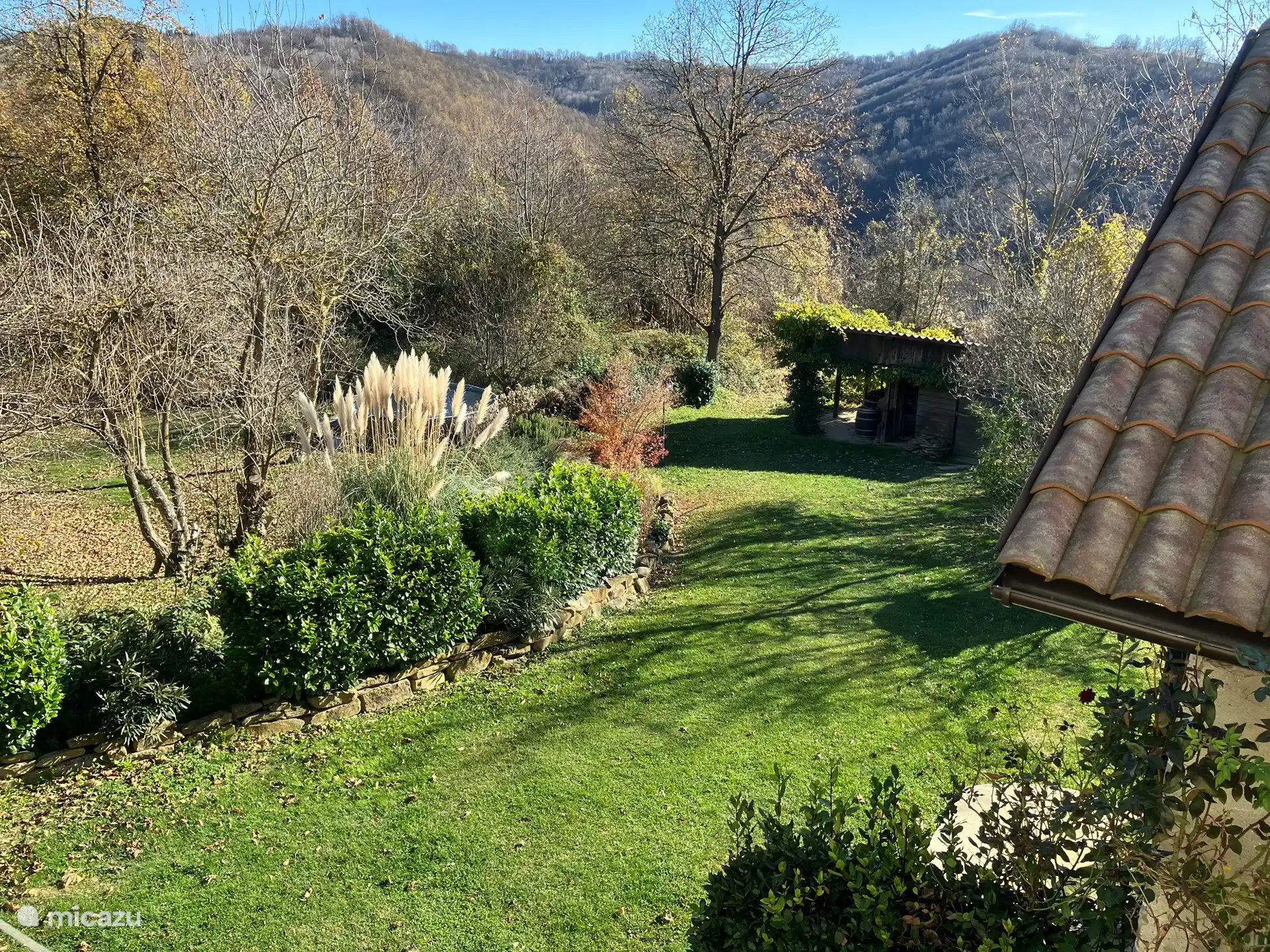 Teil des Gartens von Casavabene von oben