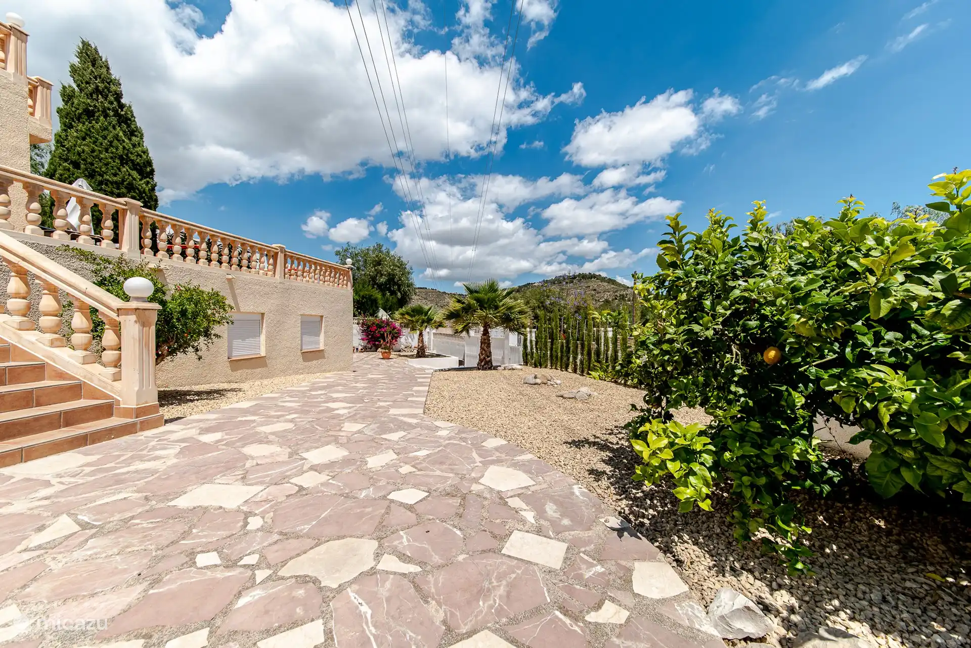 Walk path in front of the house