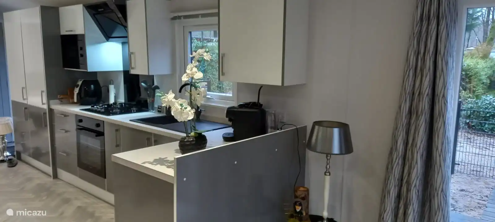 kitchen with air fryer