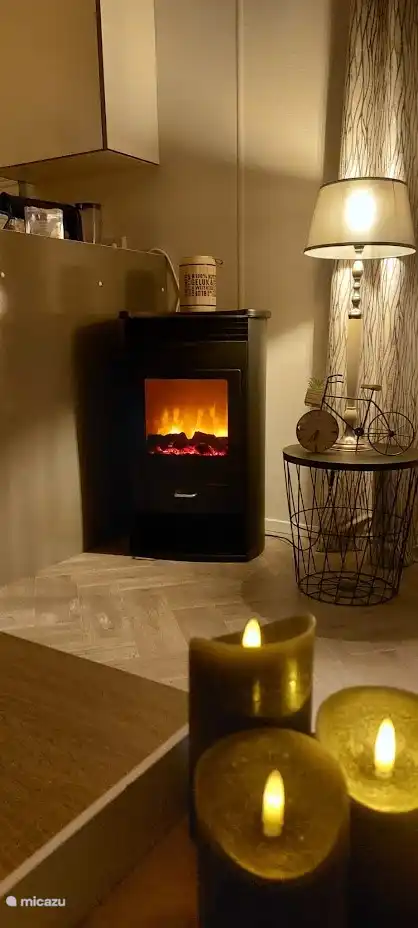 Cozy atmosphere fireplace in living room