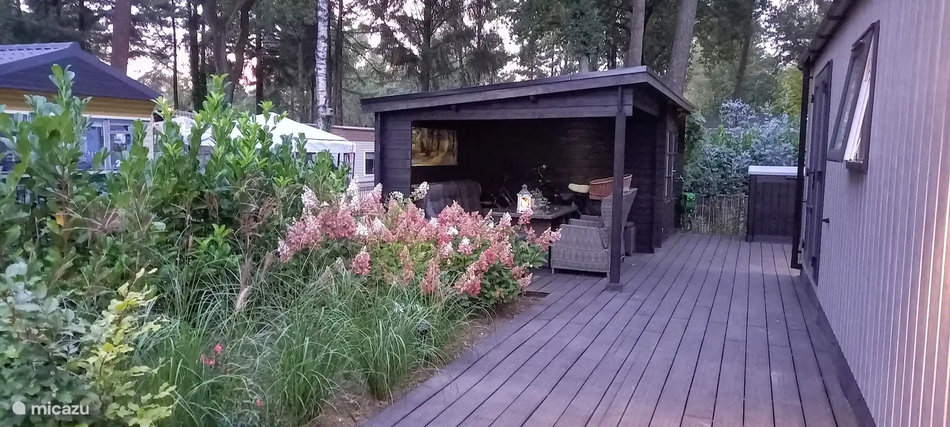 Dining under the canopy