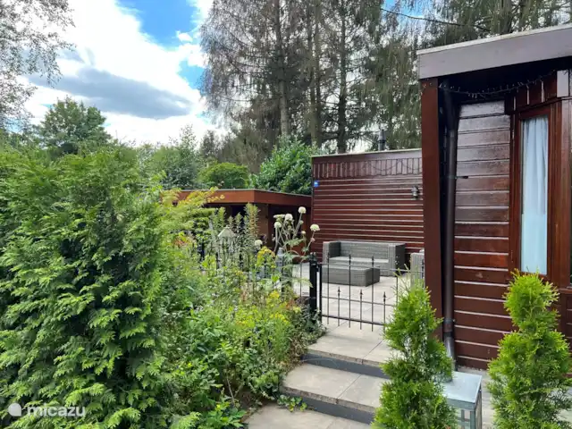 Veluwe Park Reewold Chalet Visión en Países Bajos, Güeldres, Putten - chalet entrada al jardin