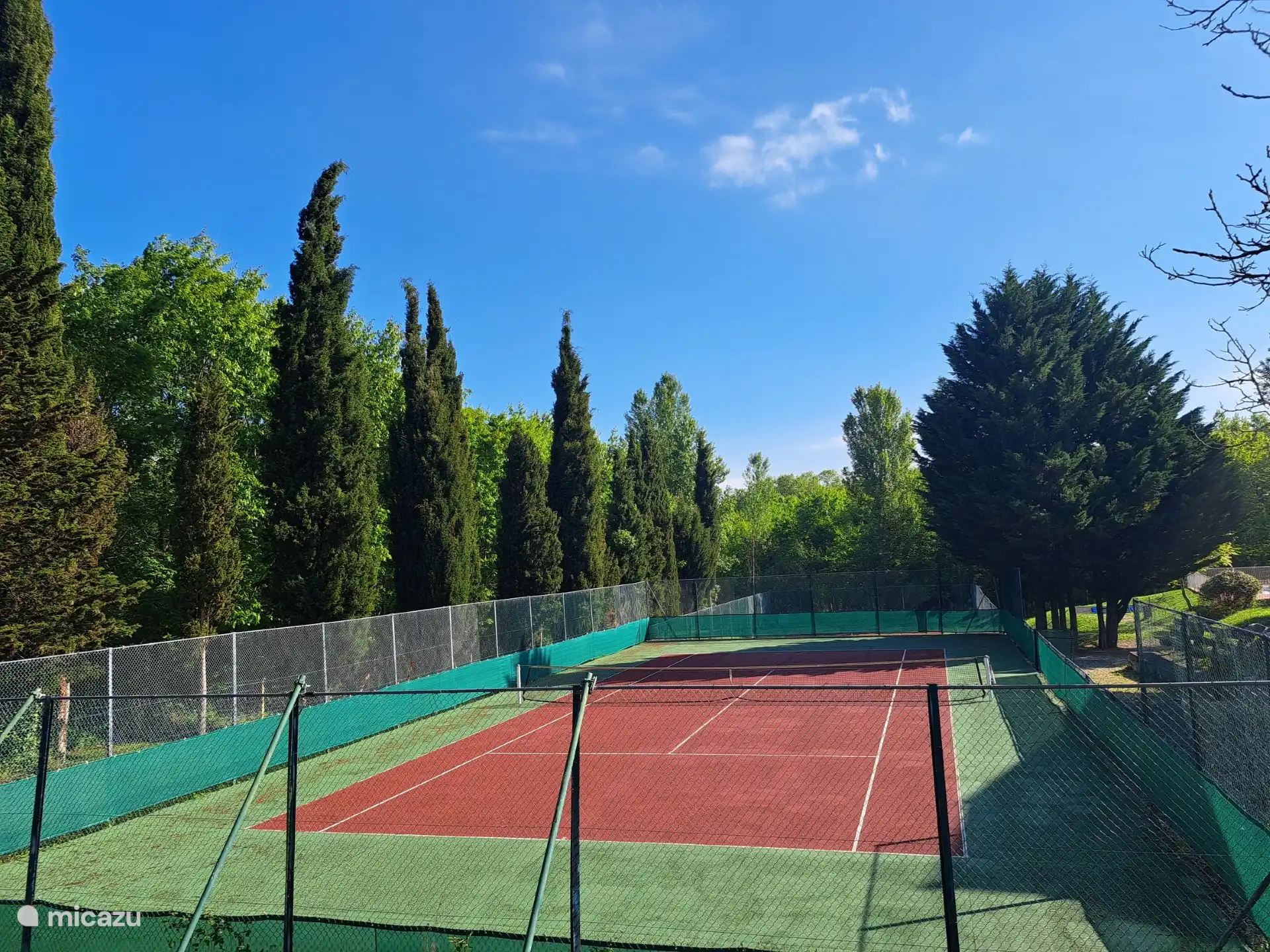 Puedes usar las canchas de tenis por una peque&#241;a tarifa. 