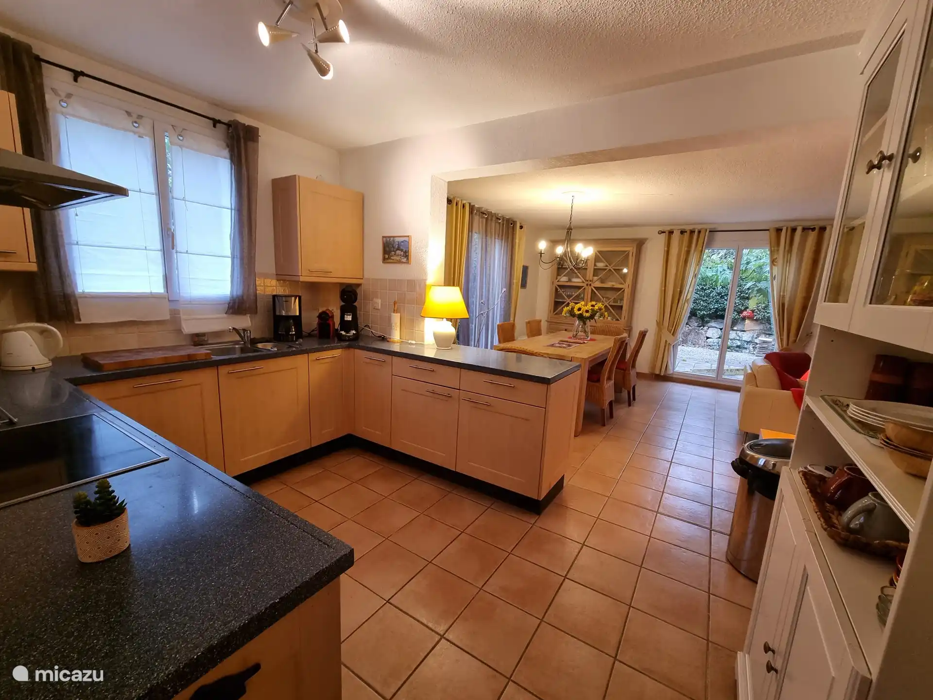View from the kitchen to the dining room