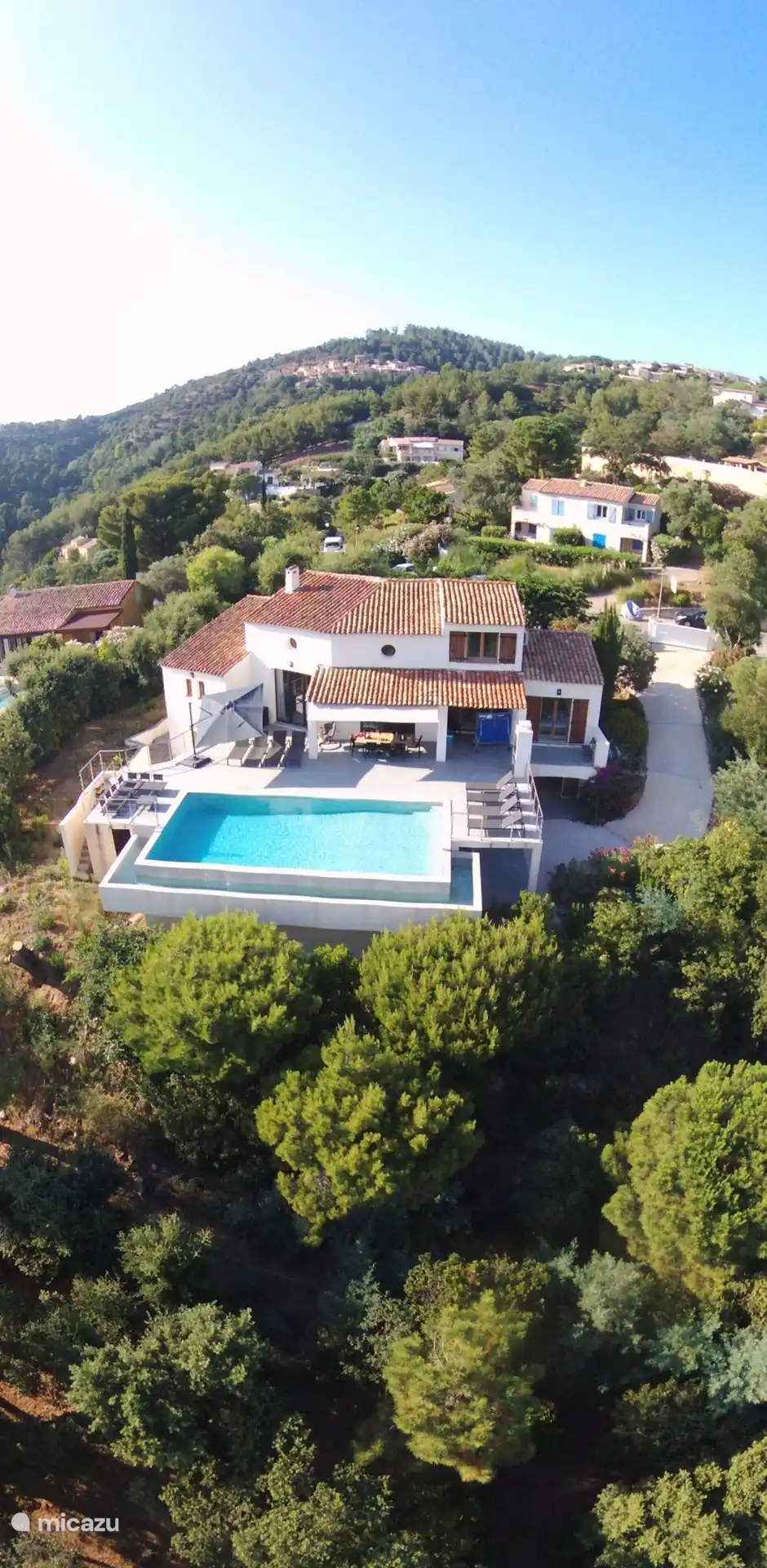 Draufsicht auf den Pool