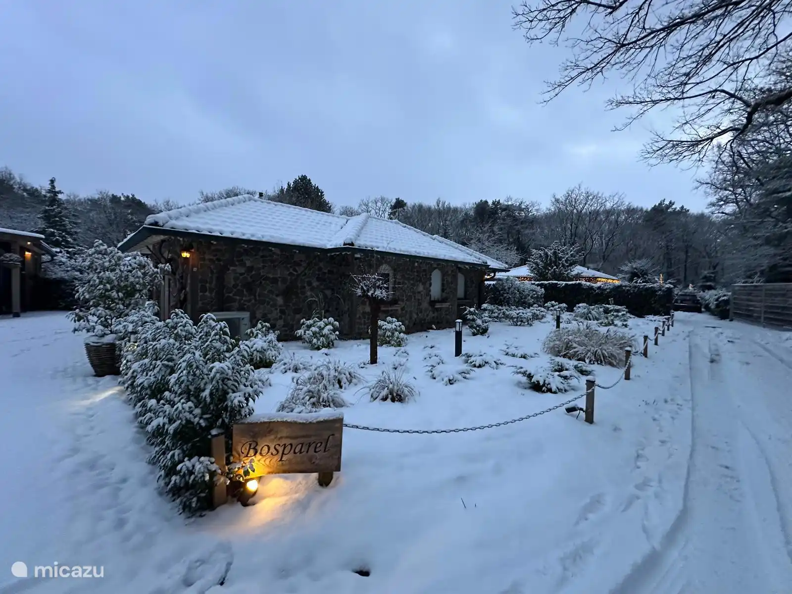 Winterwonderland Bosparel in de sneeuw 