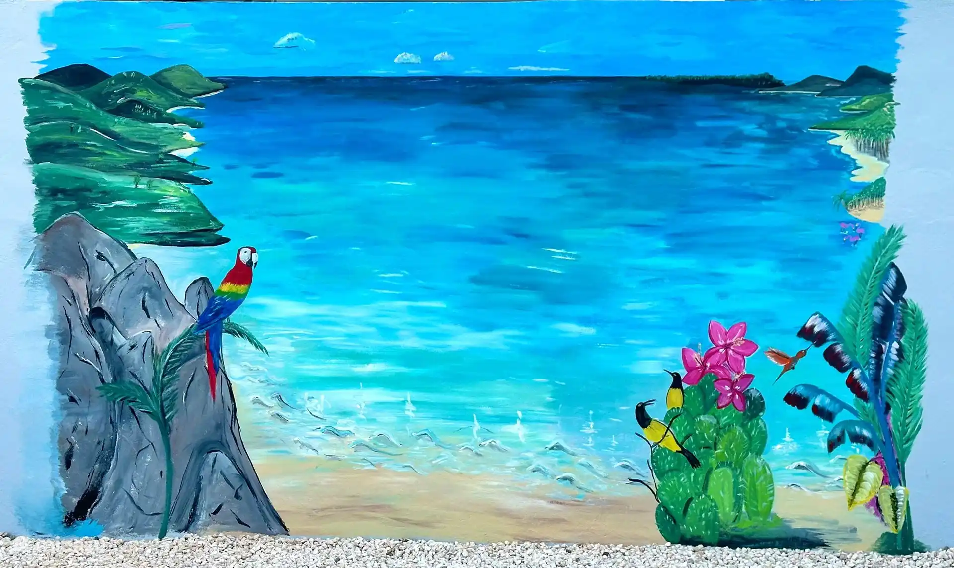 View of the rear wall with the neighbors.