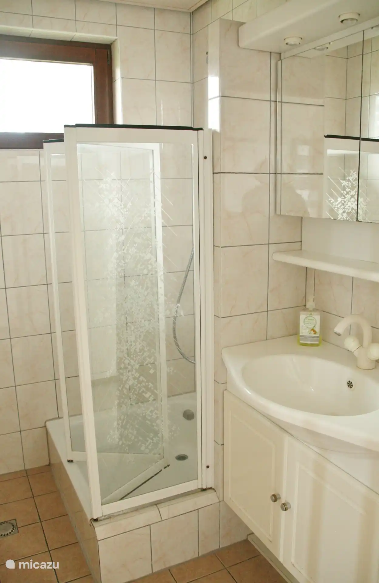 Eureka 8 Badkamer met scheerstopcontact en verhoogde douchebak. 