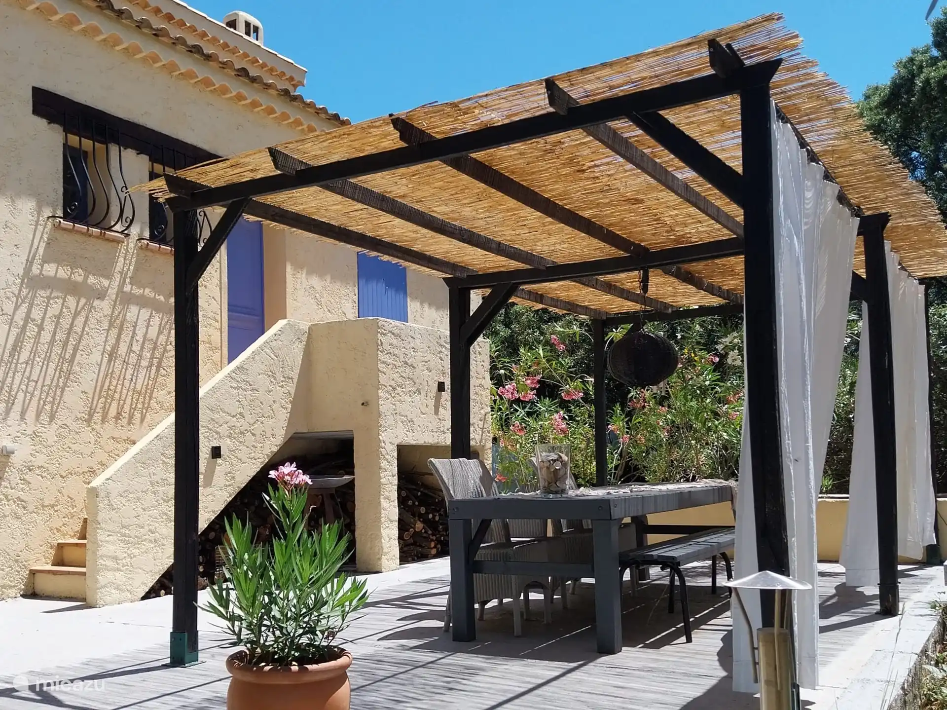 Patio behind the villa