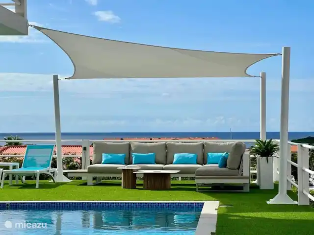 Villa Leoni en Curazao, Banda Arriba (este), Brakkeput Abou - apartamento La vista al mar desde el salón es impresionante.