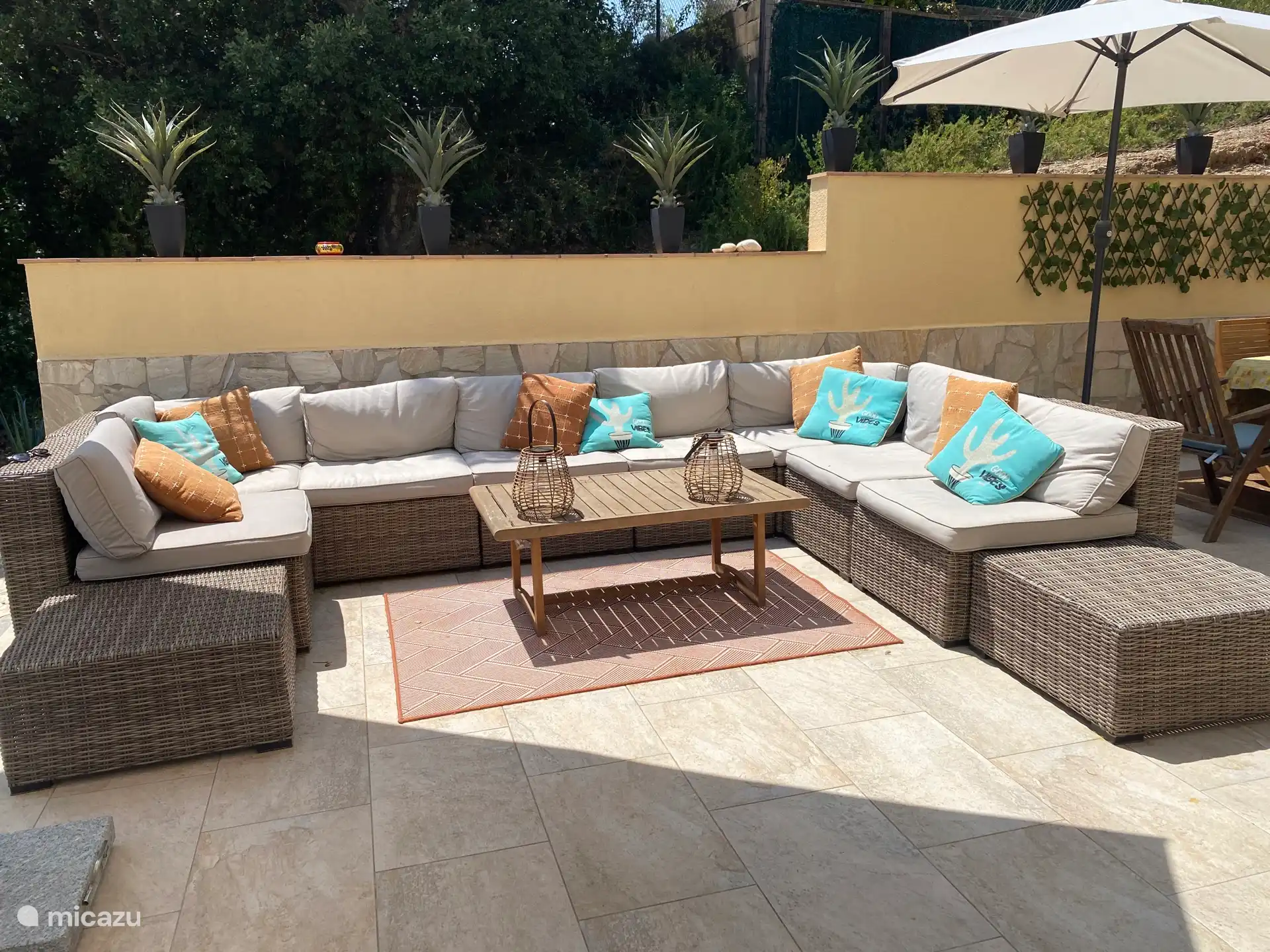 Large, cozy lounge sofa for long summer evenings 