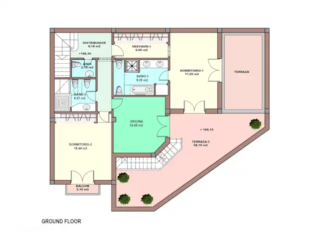 Casa Rosado | Espagne, Costa del Sol, Benahavis - bungalow Plan du rez-de-chaussée