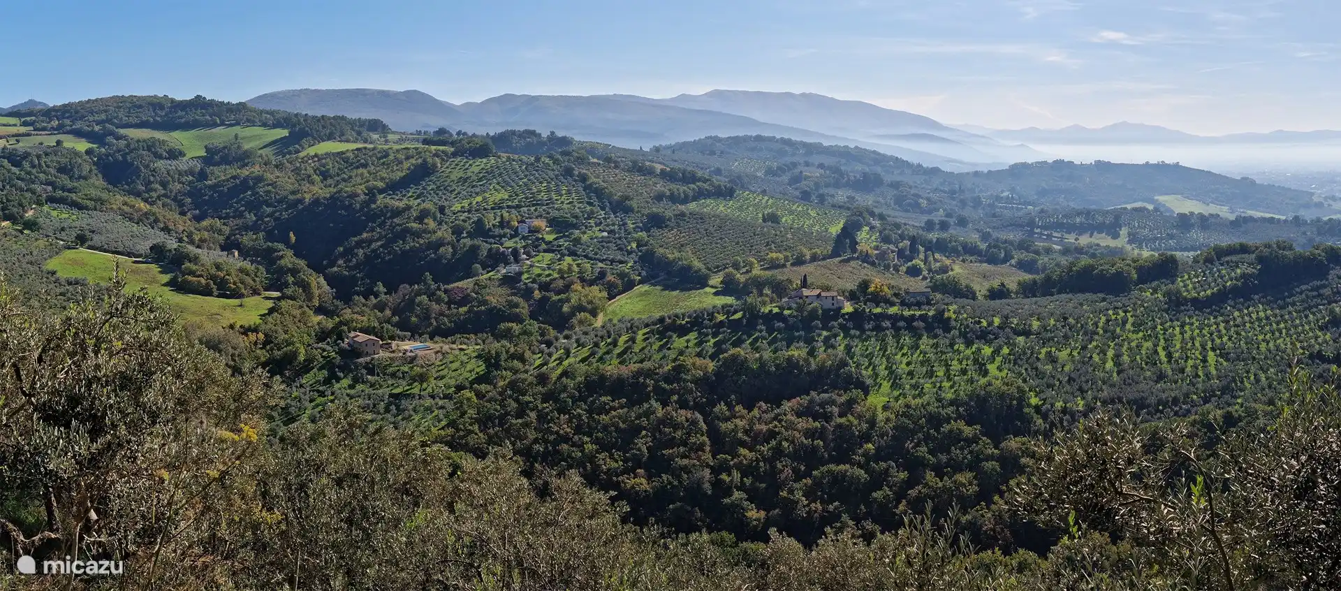 Panoramic views in the immediate vicinity.